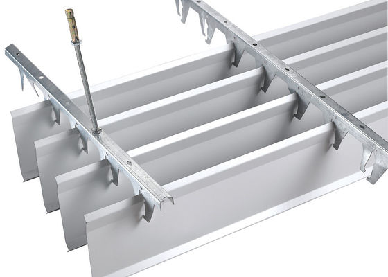 Interior Aluminium Suspended Linear Metal Open Cell Ceiling Tiles Untuk Bahan Dekorasi Stasiun Metro