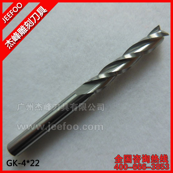 4 * 22 3 ฟันคาร์ไบด์มิลเกลียวตัดไม้ CNC Router Bits เครื่องมือตัดสำหรับเครื่องซีเอ็นซี