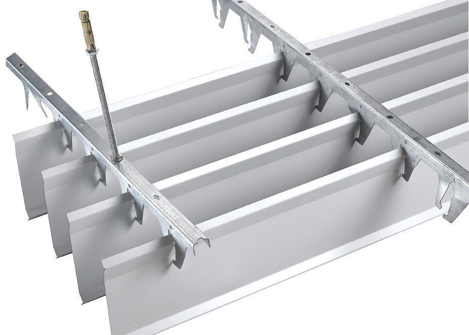 Interior Aluminium Suspended Linear Metal Open Cell Ceiling Tiles Untuk Bahan Dekorasi Stasiun Metro