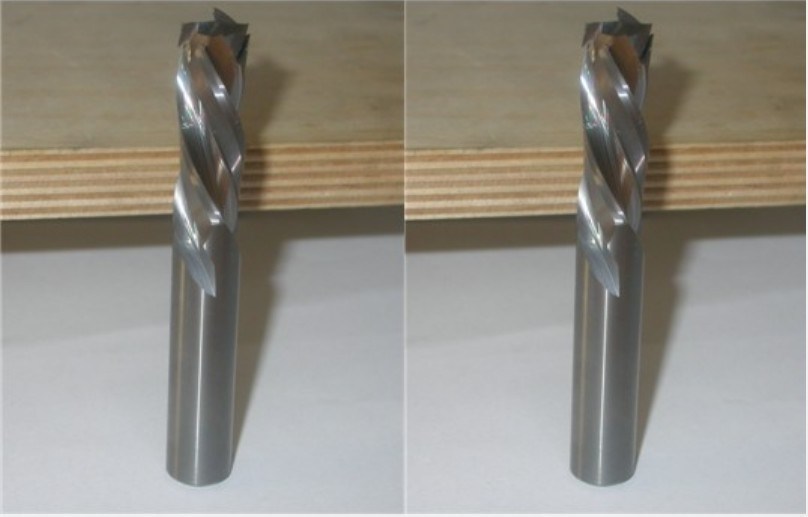 Micro dos bocados do carboneto do CNC - bocados contínuos da espiral da compressão da flauta do carboneto três da grão para cortar a madeira macia