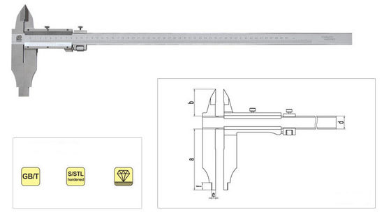 0 มม - 300 มิลลิเมตรเปิดบล็อกสแตนเลส dial Vernier Caliper ด้วยปลายปากการูปแบบและมาตรฐานขากรรไกร