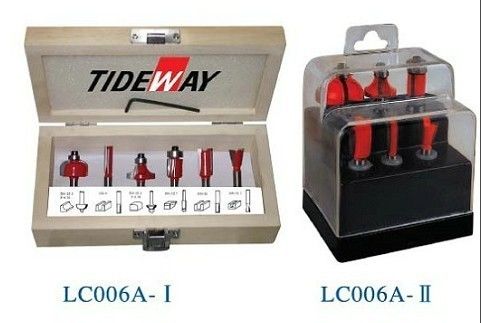 6 Conjuntos de bits set router para corte de laminado placa, pedra artificial
